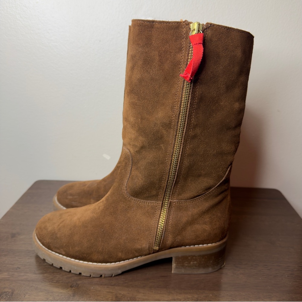 Boden Brown Suede Sheepskin Boots Sz 37